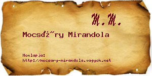 Mocsáry Mirandola névjegykártya